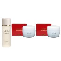 【ノニピュアローション(ノニ無添加化粧品）】 120ml/1本＆【ノニホワイトモイスチャーゲル(お肌を保護するノニ無添加化粧品）】150g/2個＋取扱説明書つき万能レジ袋セット